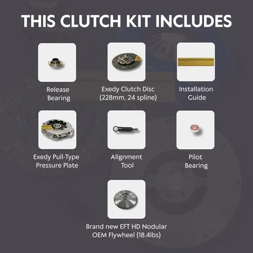 Vista 2 de Exedy Kit de embrague con volante EFT resistente para Subaru Impreza WRX EJ205 2.0T 2002-2005 - Juego completo de repuesto de embrague OE para mayor