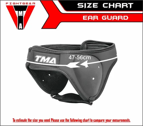 Vista 4 de TMA Protectores de oídos para grappling, BJJ y lucha, neopreno acolchado para entrenamiento de boxeo, combate, artes marciales con correa ajustable