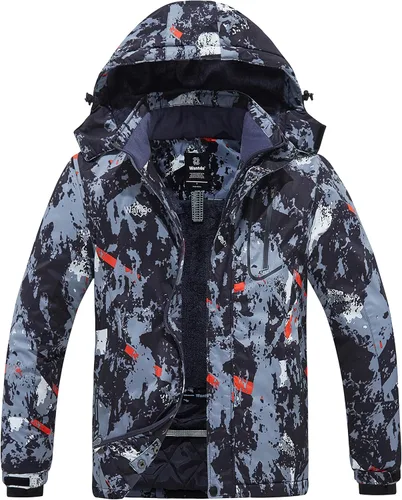 Vista 12 de wantdo Chaqueta de esquí impermeable para hombre, chaqueta de nieve cálida para invierno, chaqueta de snowboard con capucha