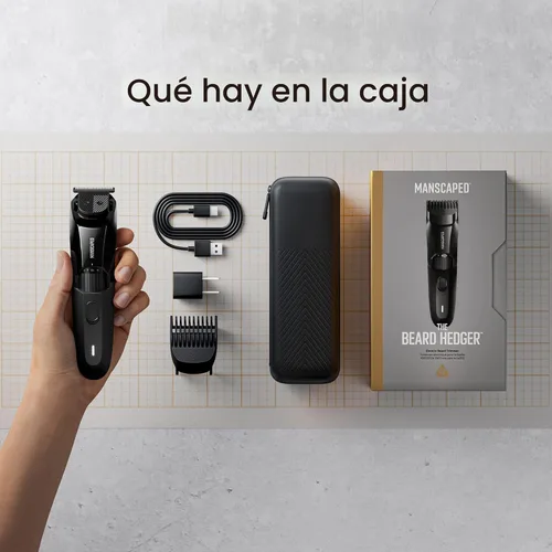 Vista 9 de MANSCAPED The Beard Hedger - Cortadora de barba para hombre, rueda de hoja ajustable de 20 longitudes, hoja en T de acero inoxidable para recortar