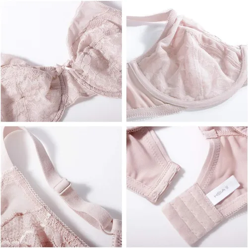 Vista 5 de HSIA - Brasieres reductores para mujer, cobertura completa, diseño con varillas y encaje que levanta el busto, talla extragrande, para busto grande