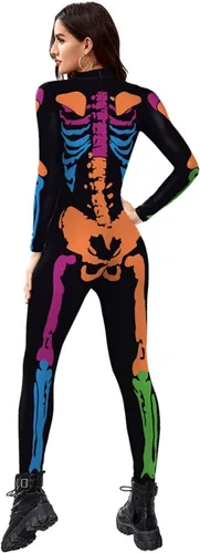Vista 2 de JJEUWE Disfraz de Halloween para mujer, traje de cosplay ajustado 3D Bax10