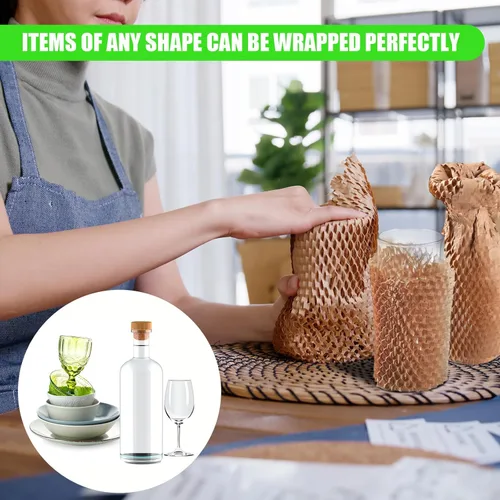 Vista 6 de Hojas de papel de embalaje para mudanzas, hojas de papel de embalaje de panal con elasticidad de 1.6 veces para envío, relleno de cajas, envolver