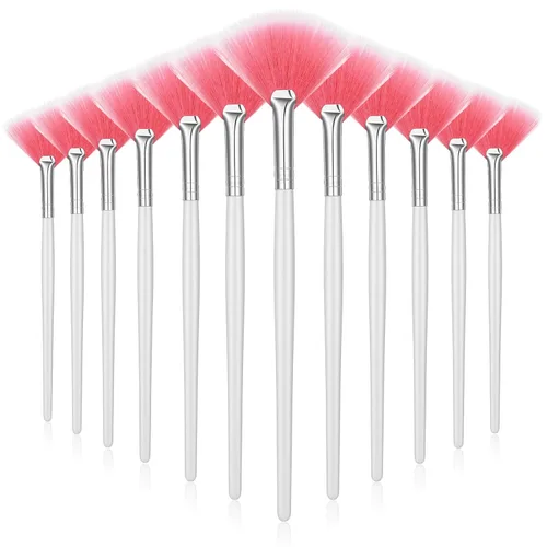 Vista 9 de Ziliny 12 piezas de cepillo facial suave para colorete, cepillo de maquillaje, aplicador de ácido, herramientas cosméticas multiuso para máscara