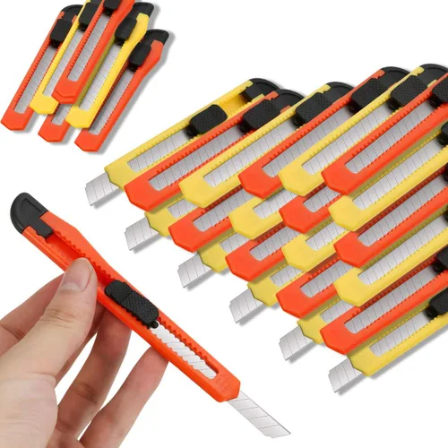 Vista 2 de DIYSELF Paquete de 24 cortadores de caja a granel (cortador de hoja de 0.354 in de ancho) cuchillo retráctil, cuchillo de afeitar exacto, compacto