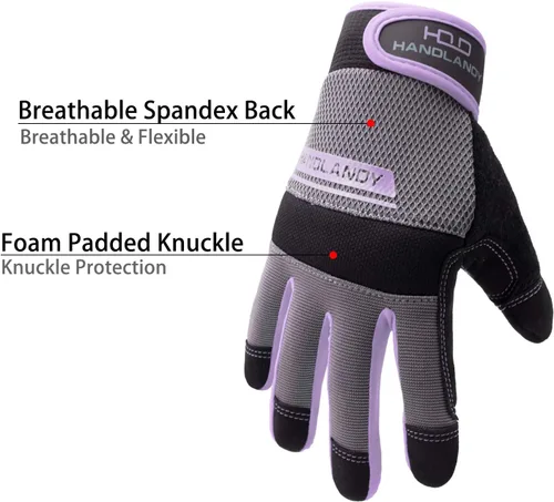 Vista 15 de HANDLANDY HLDD Work Gloves Women, Safety Work Gloves Touchscreen Working Glove for Mechanic, Gardening, Construction, DIY