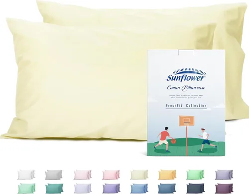 Vista 11 de Sunflower Juego de 2 fundas de almohada tamaño Queen, 100% algodón, 2 fundas de almohada Queen de 20 x 30 pulgadas, color ceniza, suaves