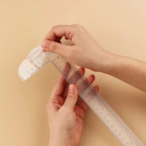 Vista 3 de Regla cuadrada en T de acrílico transparente de 12 pulgadas para una fácil referencia mientras se elabora, herramienta de mano con regla cuadrada