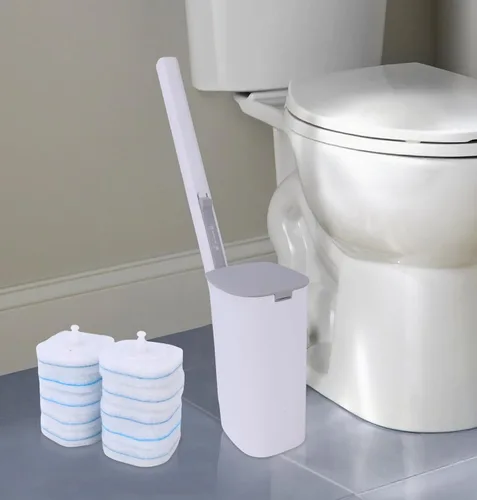 Vista 5 de 30 repuestos desechables para cepillos de inodoro, almohadillas de repuesto de inodoro compatibles con cepillo de inodoro Clorox y Oshang, cabezales