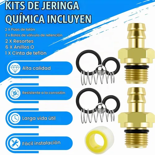 Vista 6 de SDTC Tech Juego de 2 inyectores de jabón químico para lavadora a presión Accesorios de repuesto de latón macizo para lavadora a presión
