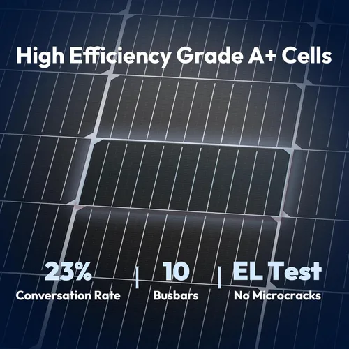 Vista 3 de JJN Paneles solares de 100 W, panel solar monocristalino de 10BB de 12 V 100 W, cargador de alimentación de módulo fotovoltaico de alta eficiencia