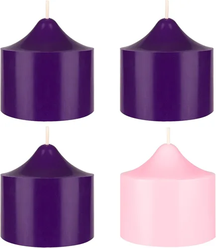Vista 14 de Mega Candles Juego de 4 piezas de velas de Adviento de Navidad sin perfume, vertidas a mano de cera premium con parte superior en forma de campana