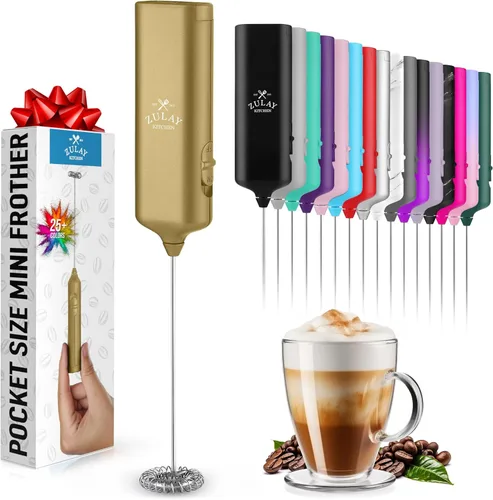 Vista 43 de Zulay Kitchen Executive Series Espumador de Leche de Regalo de Lujo – Batidor de Espuma Eléctrico de Mano para Café, Lattes y Chocolate Caliente