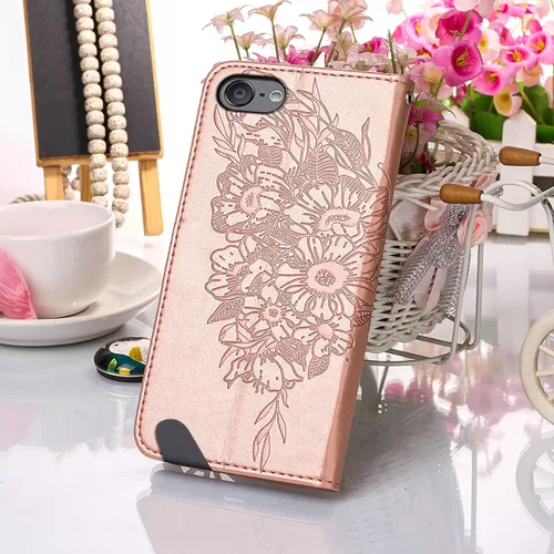 Vista 7 de Funda tipo cartera para iPod Touch 7/iPod Touch 6/iPod Touch 5, con soporte para tarjetas de crédito, para mujeres y hombres, con cierre magnético