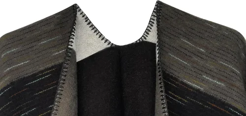 Vista 179 de Urban CoCo Poncho de colores para mujer, chal con frente abierto, color en bloques