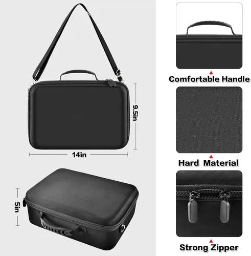 Vista 4 de Carrying Case Compatible with Oculus Quest 2 for Meta Advanced All-in-One Virtual Reality Headset Touch Controllers Elite Strap VR2 Accessories with