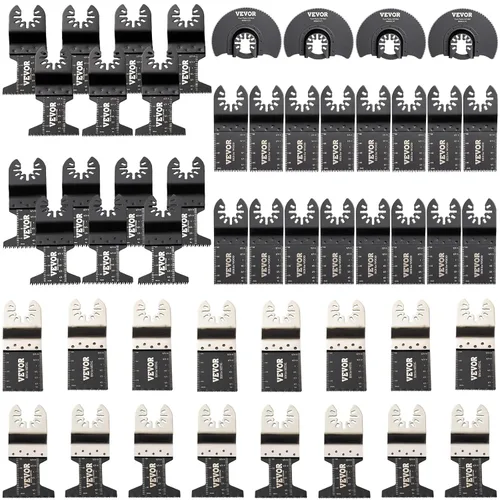 Vista 10 de VEVOR 100 piezas de cuchillas oscilantes, kit de cuchillas de multiherramienta de liberación rápida, cuchillas de herramienta HCS para madera