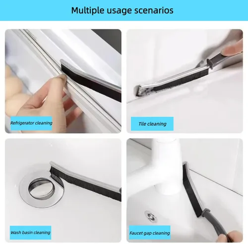 Vista 4 de Cepillo de limpieza de hendiduras, herramienta de cepillo de limpieza multifuncional, cepillo de baño, cepillo de lechada, herramientas de limpieza