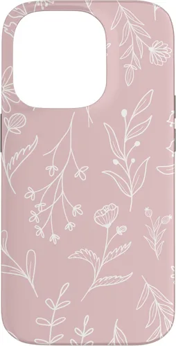 Vista 17 de Cute Blush Pink Wildflower Floral Pattern Case for iPhone 16