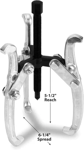 Vista 2 de Performance Tool W137P Extractor de engranajes de 3 mandíbulas de 6 pulgadas con diseño reversible para mantenimiento y reparación de vehículos