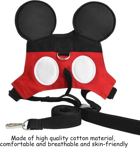 Vista 2 de Cinturón antipérdidas para niño pequeño con minicorrea de seguridad para niños y niñas, Rojo