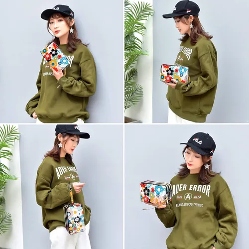 Vista 5 de BIAOTIE Cartera de pulsera de gran capacidad, Bolso de mano de nailon impreso impermeable para mujer