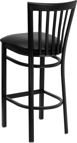 Vista 5 de Flash Furniture HERCULES Series Black School House Back Metal Restaurant Barstool - Asiento de vinilo negro