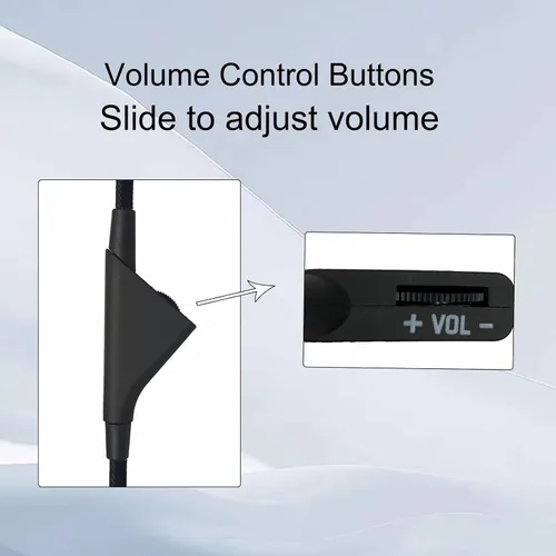Vista 3 de Cable de audio de repuesto compatible con Logitech Astro A10 A40TR A40 con control de volumen, nailon trenzado de 6.5 pies, color negro