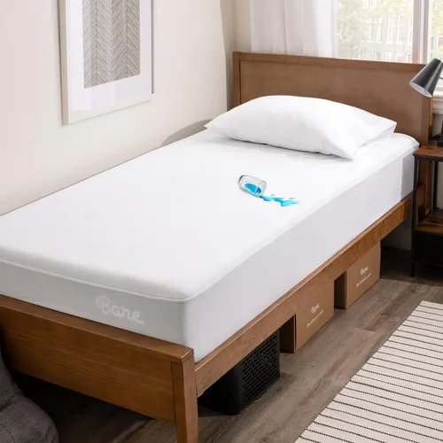 Vista 15 de Bare Home Protector de colchón tamaño Twin, 100% impermeable y transpirable, funda de colchón refrescante, protege contra derrames, sin vinilo, sin