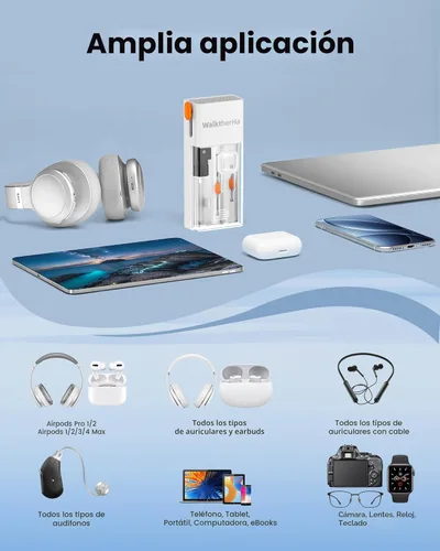 Vista 8 de Kit Limpiador para AirPod Pro 20 en 1 4 3 2 1 - Herramienta de Limpieza Multifunción para Auriculares, Teléfono, Laptop, Teclado, Pantalla - Punta