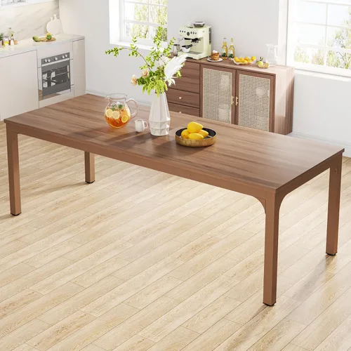 Vista 14 de Tribesigns Mesa de comedor negra para 6-8 personas, mesa rectangular grande de 78 pulgadas para comedor, 78.7 x 27.5 x 29.5 pulgadas (solo mesa)