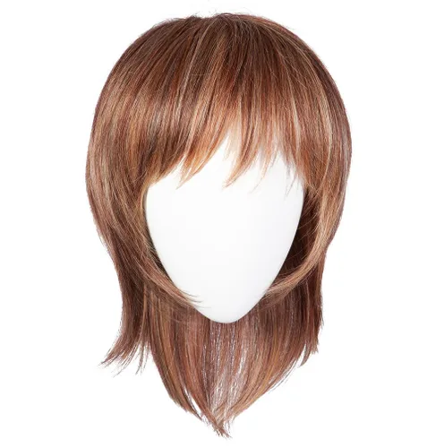 Vista 16 de Raquel Welch Hairuwear, peluca de longitud media con capas de volumen sutil y lazo negro, gorra de tamaño medio, RL10/12 castaño iluminado por el sol