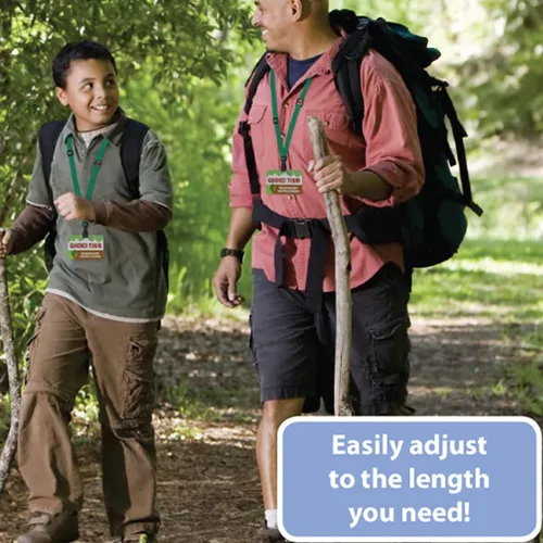 Vista 6 de Specialist ID Cordón de longitud ajustable con gancho de plástico ancho sin torsión, soporte de insignia de seguridad separable, cordones sin metal