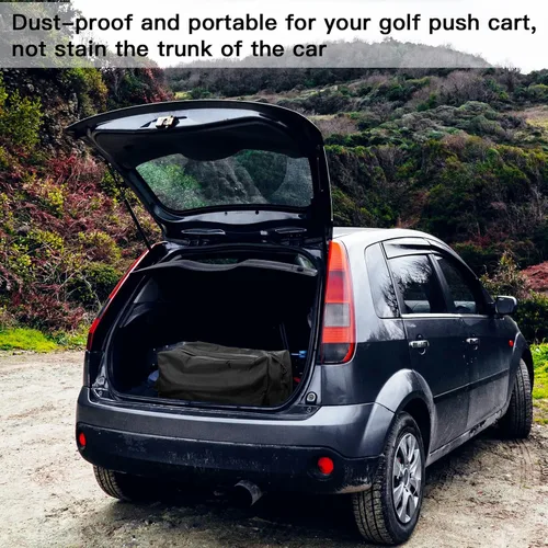 Vista 5 de Xxerciz Bolsa de carrito de golf para Caddytek, bolsa de transporte plegable de 3 ruedas, bolsa de repuesto ligera para carritos con correas