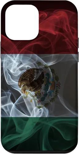 Vista 16 de iPhone 12 Pro Max Smoky Mexico Flag - Funda de orgullo mexicano estilo humo