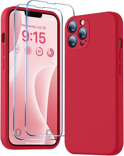 Vista 71 de BossKiss Funda compatible con iPhone 13, silicona de alta calidad mejorada [protección de cámara] [2 protectores de pantalla]