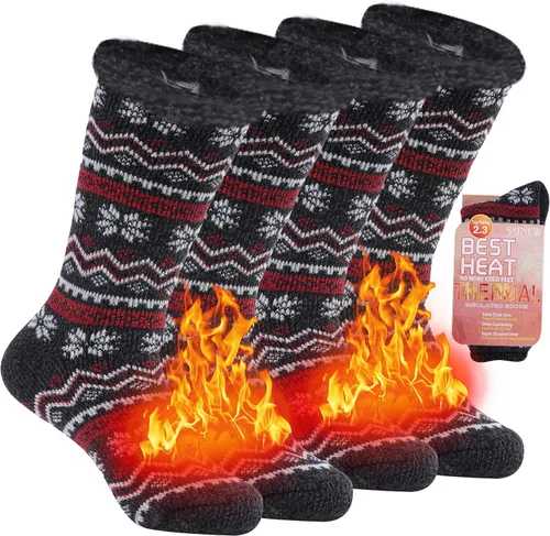 Calcetines deportivos térmicos, cálidos, unisex, gruesos, con aislamiento térmico, para invierno