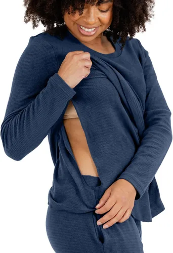 Vista 3 de Kindred Bravely Conjunto de pijama de lactancia polar Pijamas de maternidad para lactancia materna